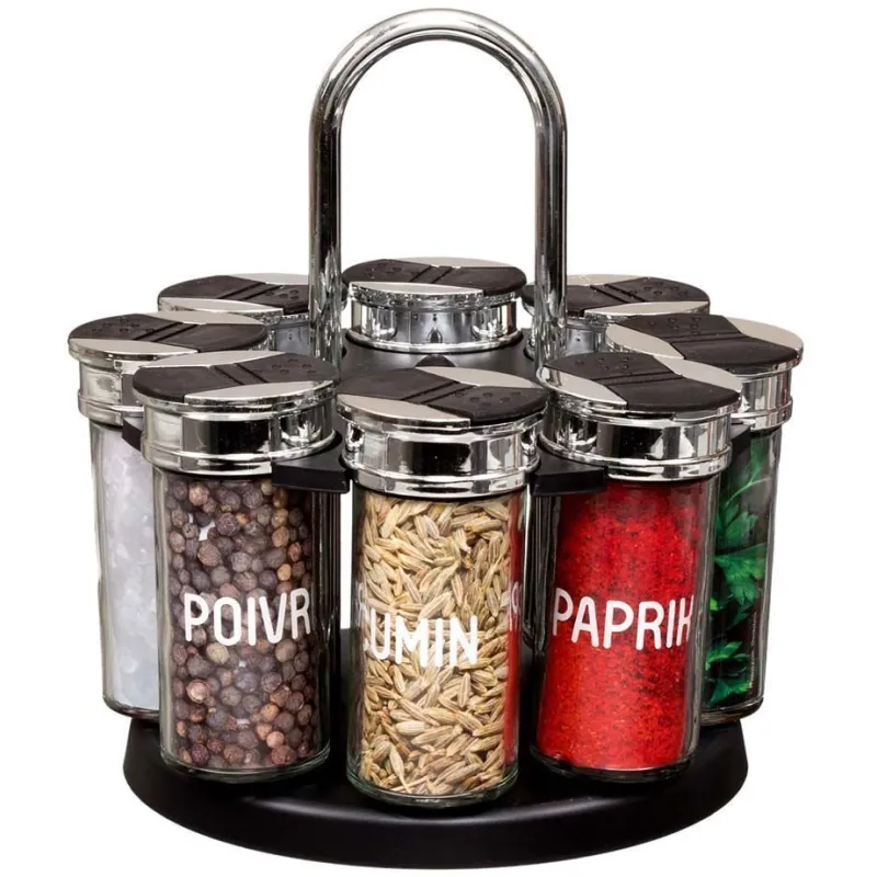 Carrousel à épices pots en verre