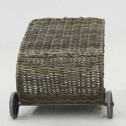 Chariot à bûches en poelet croco sur roulettes