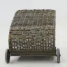 Chariot à bûches en poelet croco sur roulettes
