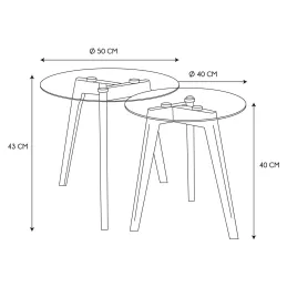 Tables gigognes en verre trempé (Lot de 2)