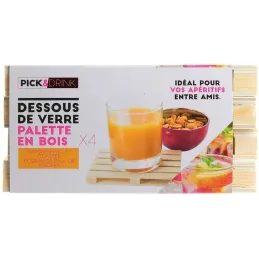 Dessous de verre 4 palettes en bois
