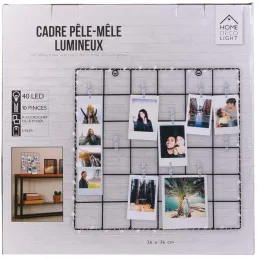 Pêle-mêle lumineux 10 pinces