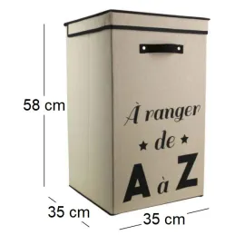 Panier à linge pliable en tissu 70L Famille