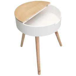 Table d'appoint ronde coffre intégré