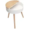 Table d'appoint ronde coffre intégré