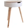 Table d'appoint ronde coffre intégré