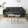 Tables gigognes galets plateaux en verre trempé (Lot de 2)