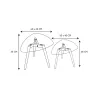 Tables gigognes galets plateaux en verre trempé (Lot de 2)