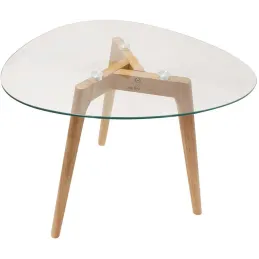 Tables gigognes galets plateaux en verre trempé (Lot de 2)