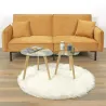 Tables gigognes galets plateaux en verre trempé (Lot de 2)