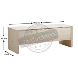 Coffre de rangement en bois brut