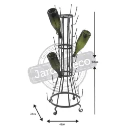 Égouttoir 40 bouteilles en métal gris
