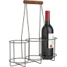 Panier bouteilles en métal vieilli et bois