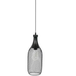 Suspension en métal forme de bouteille filaire