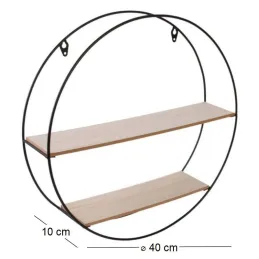 Etagère en bois et métal ronde 40 cm