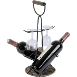 Porte-bouteilles porte-verres 2 en 1