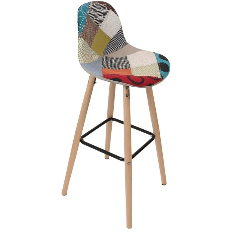 Tabouret de bar scandinave patchwork