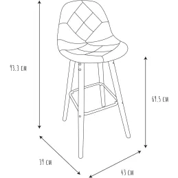 Tabouret de bar scandinave Patchwork