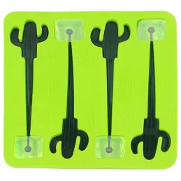Moule à glaçons avec 4 agitateurs cactus