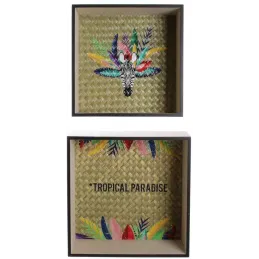 Etagères en bois Tropical Paradise Exotique (Lot de 2)