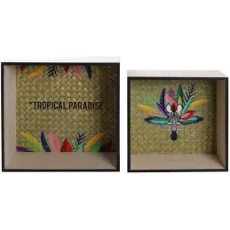 Etagères en bois Tropical Paradise Exotique (Lot de 2)