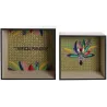 Etagères en bois Tropical Paradise Exotique (Lot de 2)