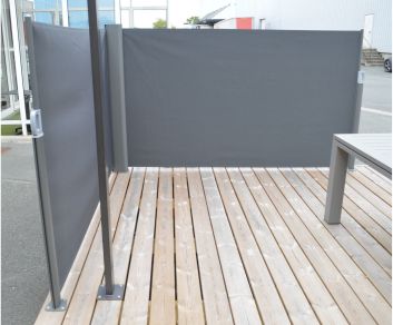 Paravent extérieur rétractable gris pour terrasse - Jardin et Saisons