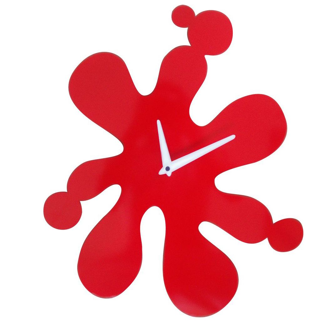 decoration-murale-design-horloge-rouge