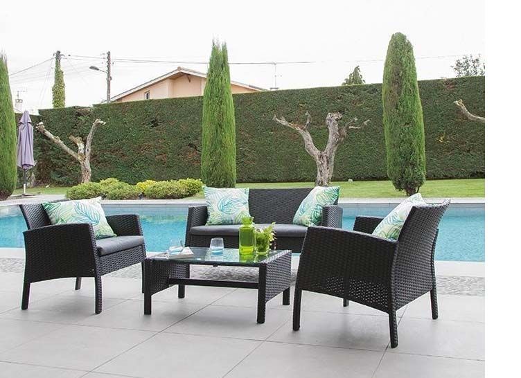 table-et-chaise-de-jardin-en-resine-noir