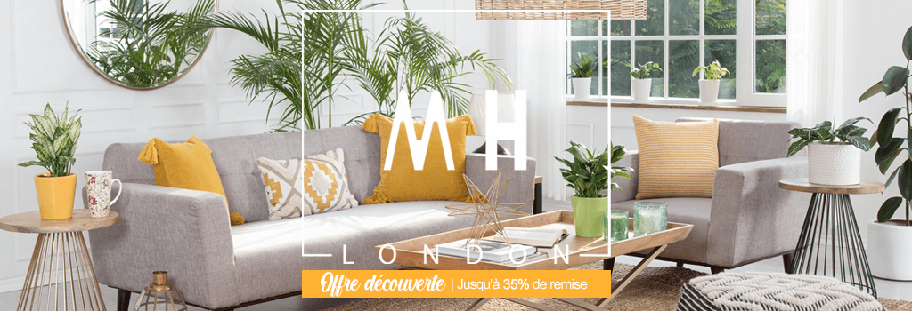 Jusqu'à 35% de remise sur les produits MH LONDON : evenenement shopping sur Jardindeco.com