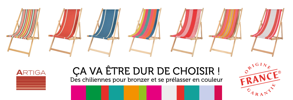 Artiga : Des chiliennes colorées Origine France : evenenement shopping sur Jardindeco.com