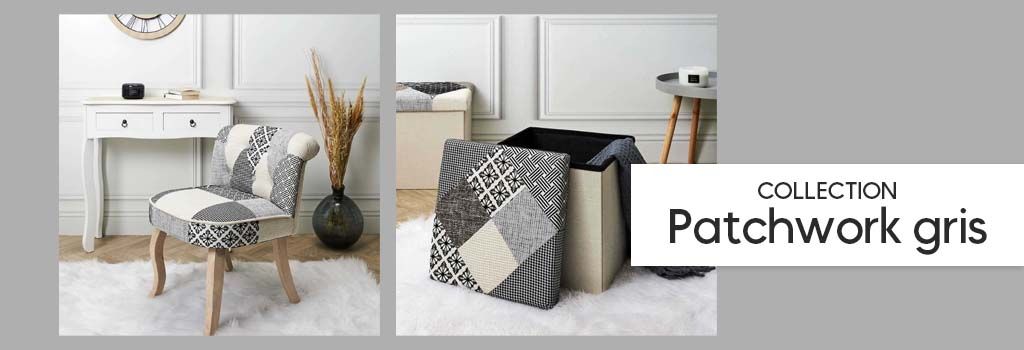 Collection Patchwork gris : Collection shopping sur Jardindeco.com