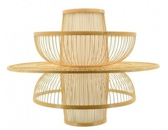 luminaire-plafond-salon-abat-jour-bambou
