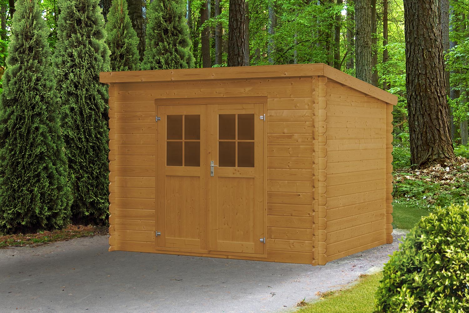 Abri de jardin mono-pente en bois morvan