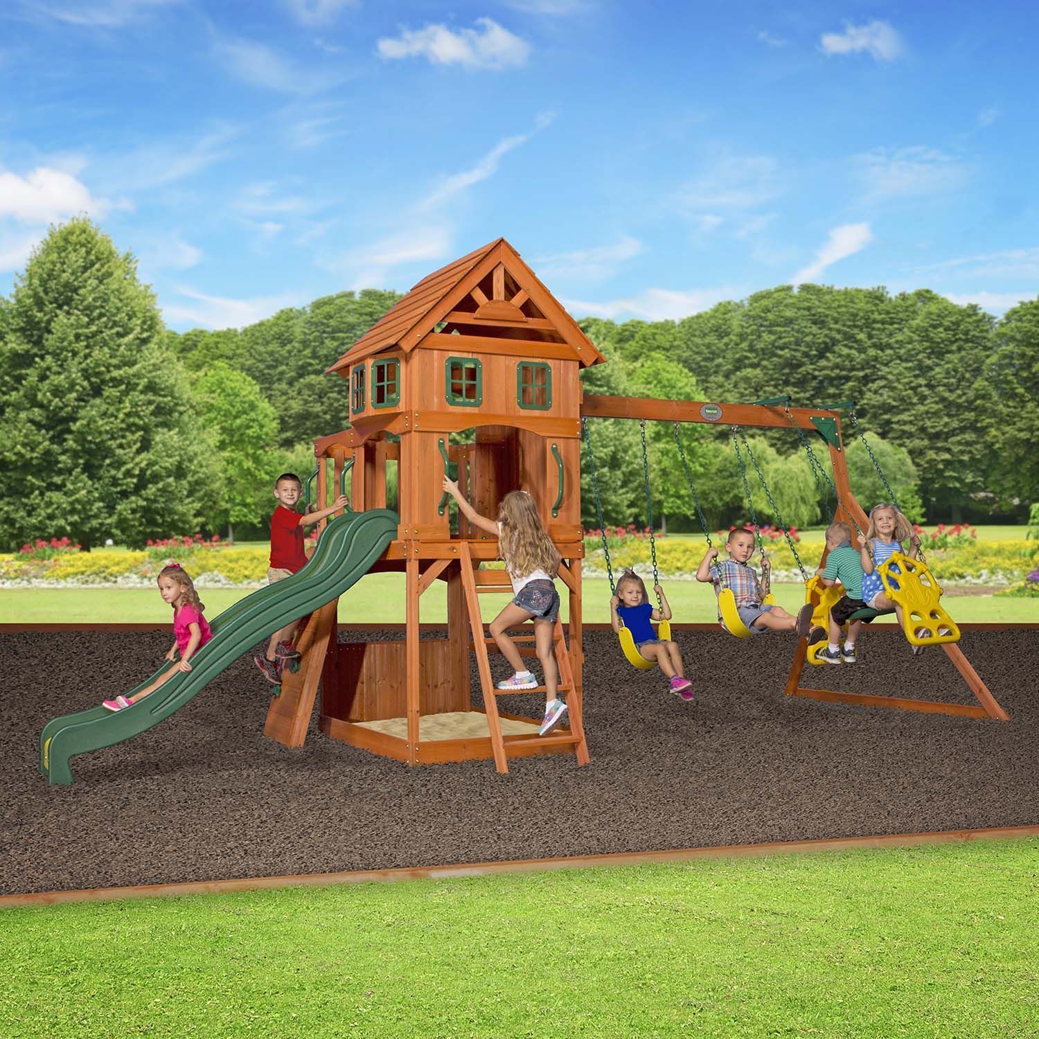 Aire de jeux en bois Atlantic Jardindeco