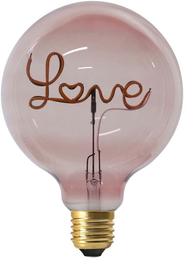 Ampoule ronde led love rose 17 cm