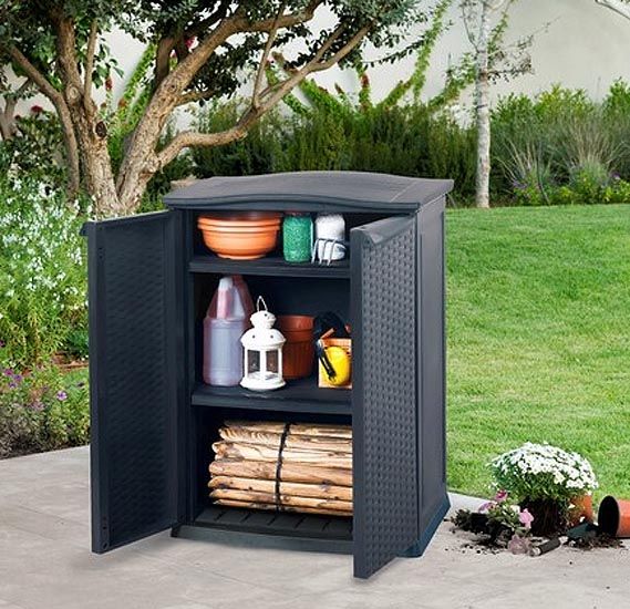 Armoire basse en résine 250l