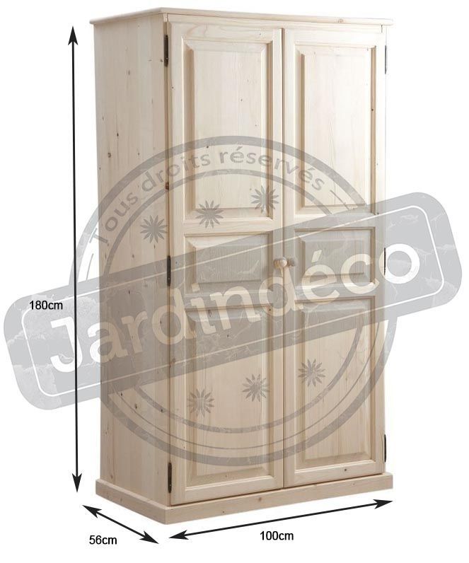 Armoire bois brut 2 portes