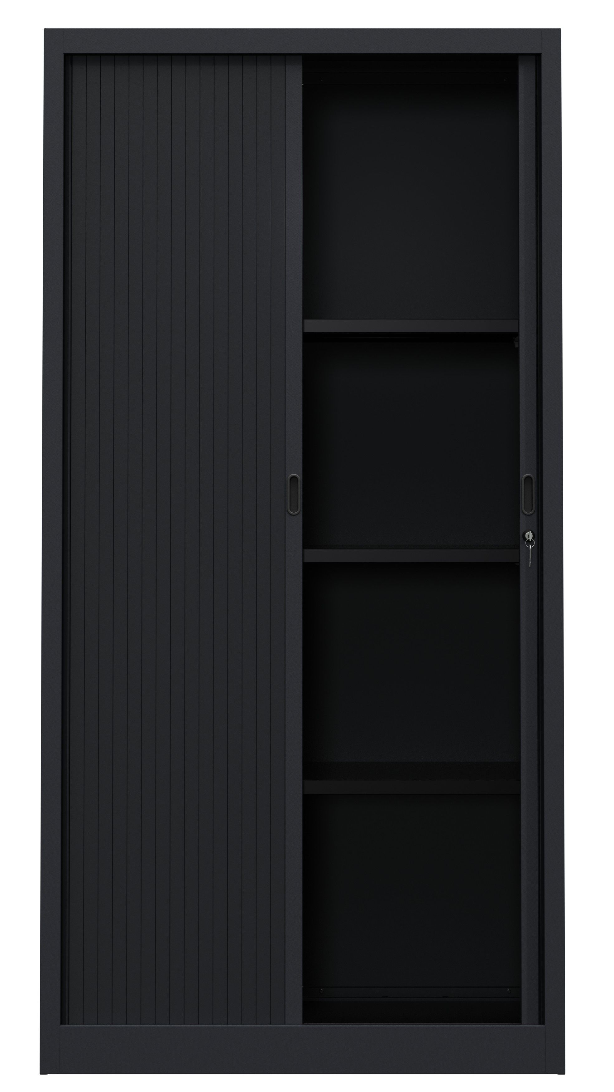 Armoire de bureau portes à rideaux 3 étagères (anthracite)