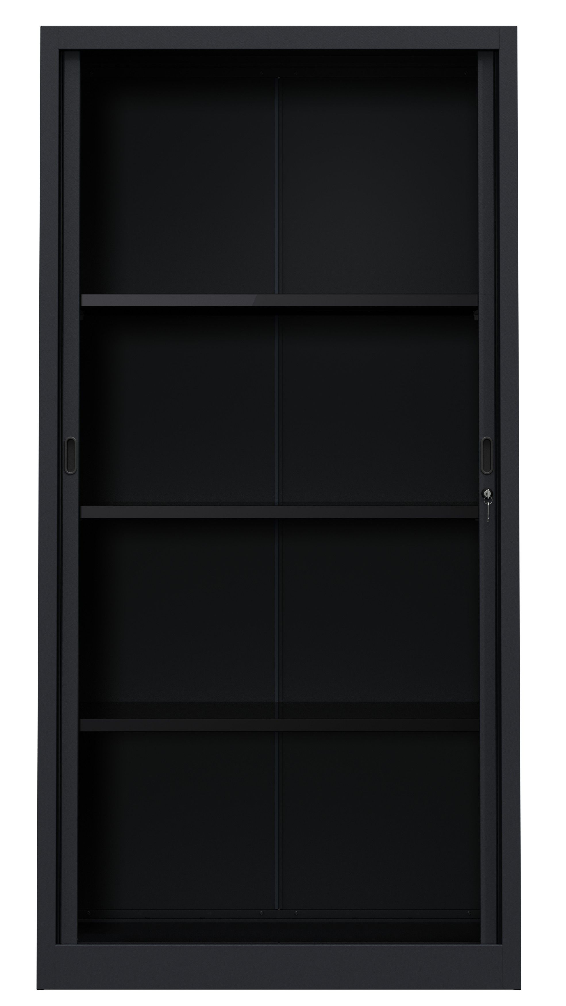 Armoire de bureau portes à rideaux 3 étagères (anthracite)
