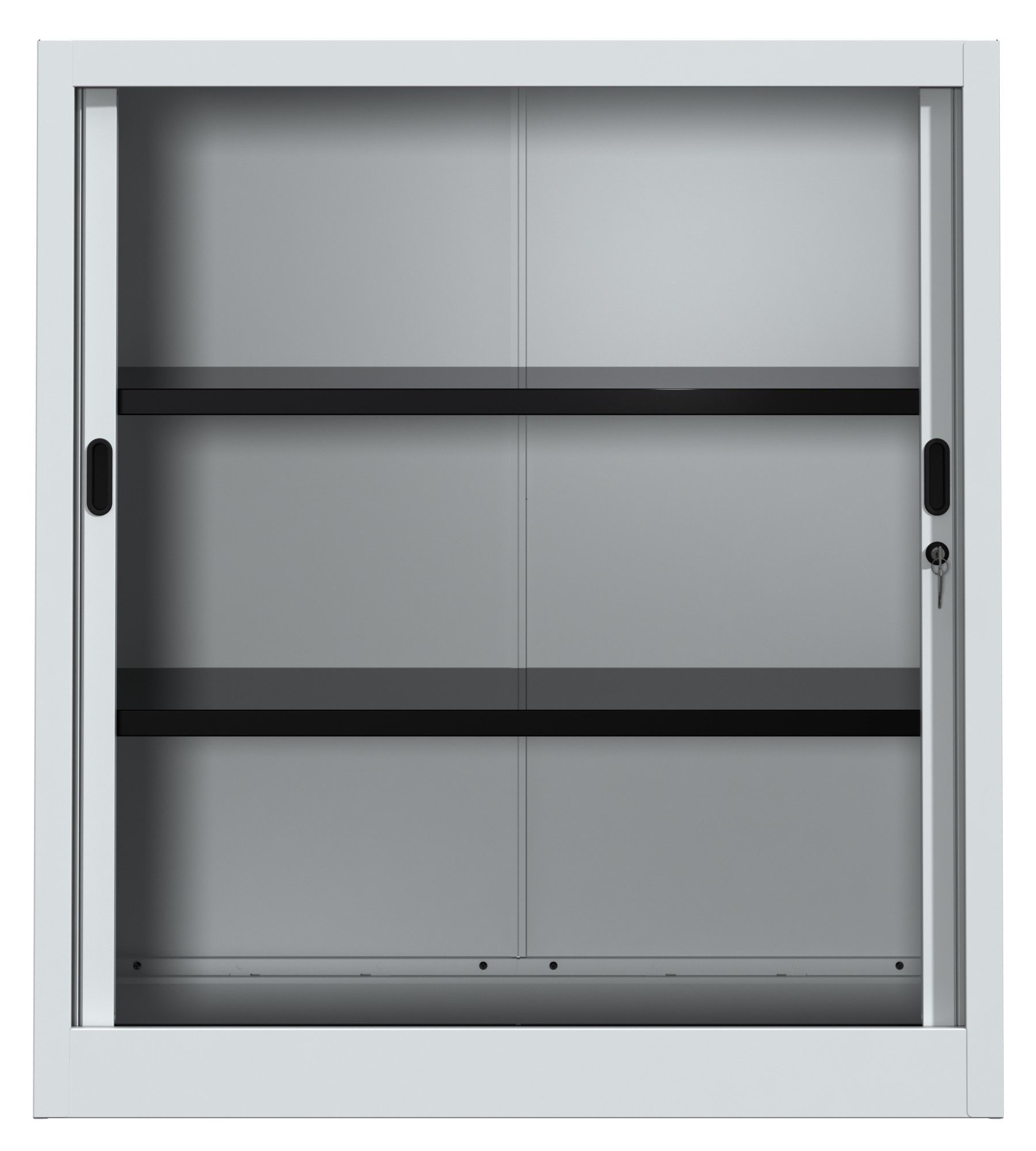 Armoire de bureau portes à rideaux 2 étagères (gris clair)