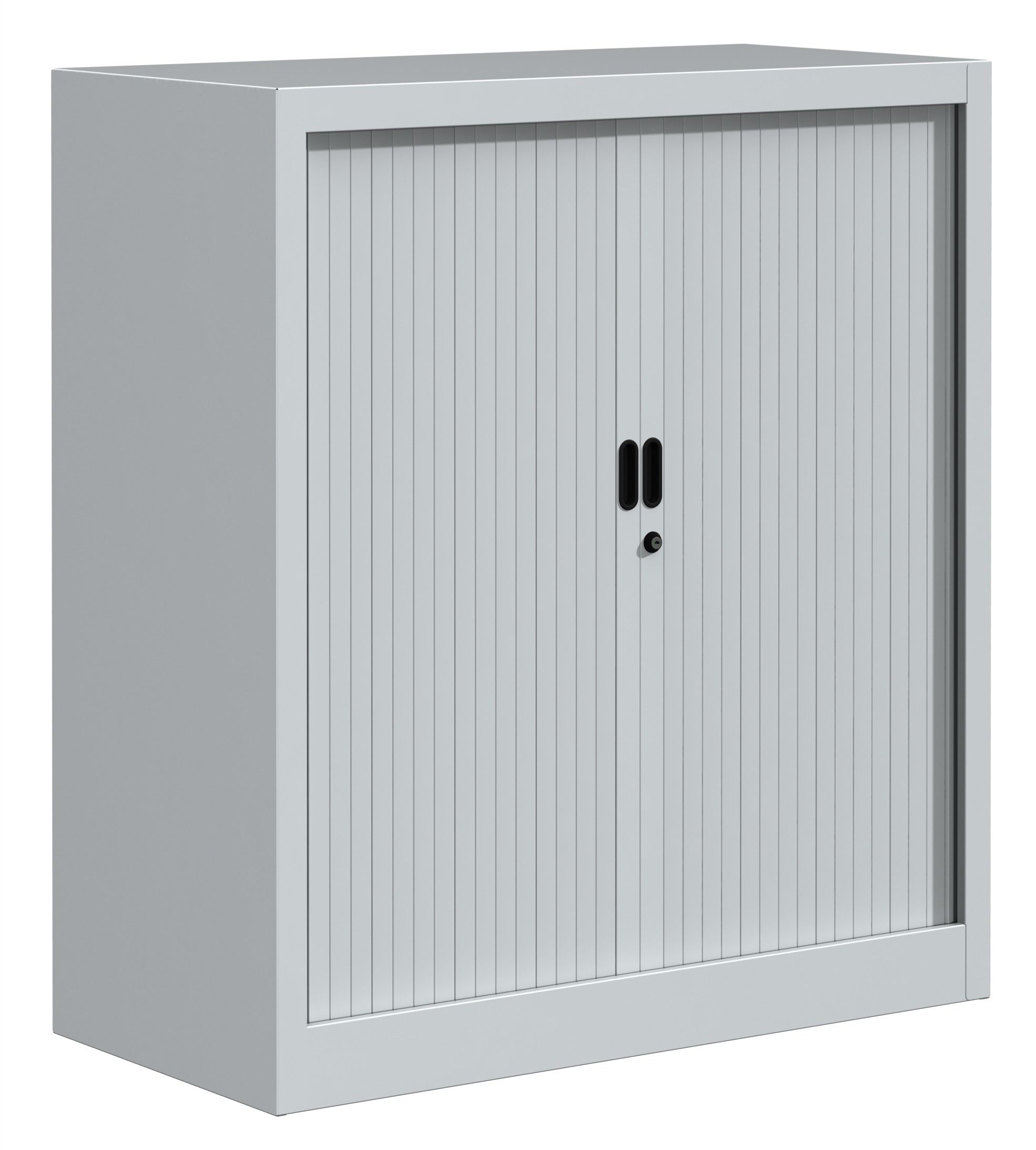 Armoire de bureau portes à rideaux 2 étagères (gris clair)