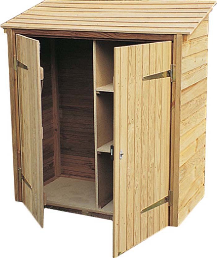 Armoire de jardin en pin 2 étagères caps Armoire de jardin en pin 2 étagères caps