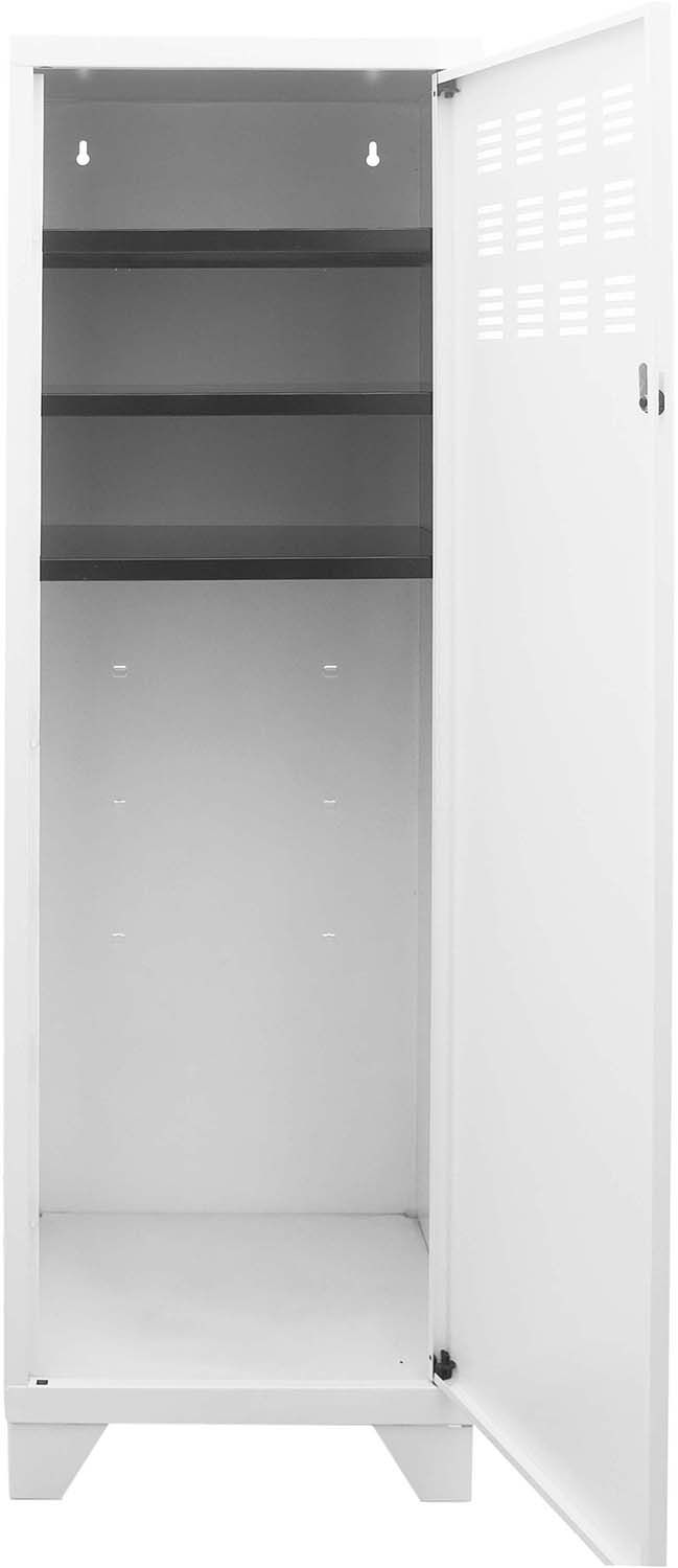 Armoire de rangement métal 1 porte (blanc mat)