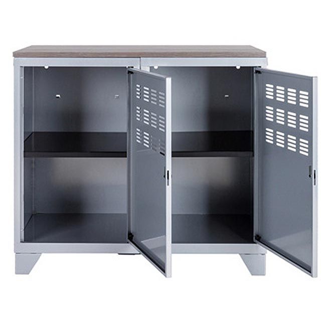 Armoire de rangement métal 2 portes (alu)