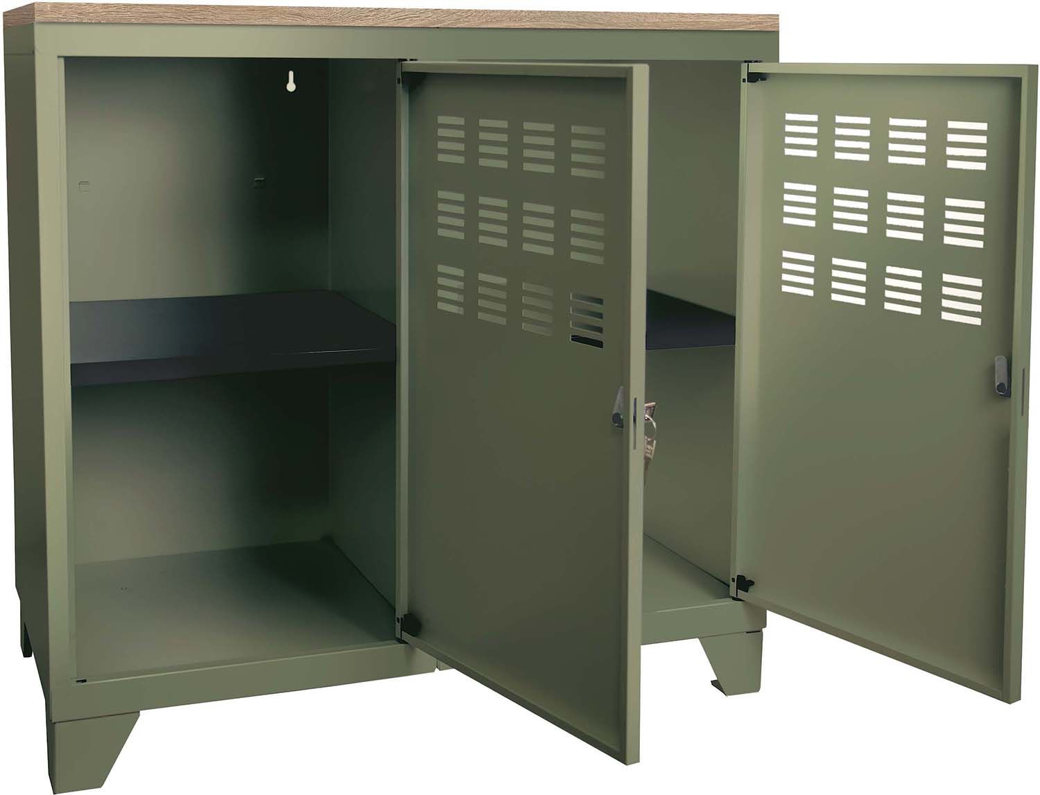 Armoire de rangement métal 2 portes (kaki)