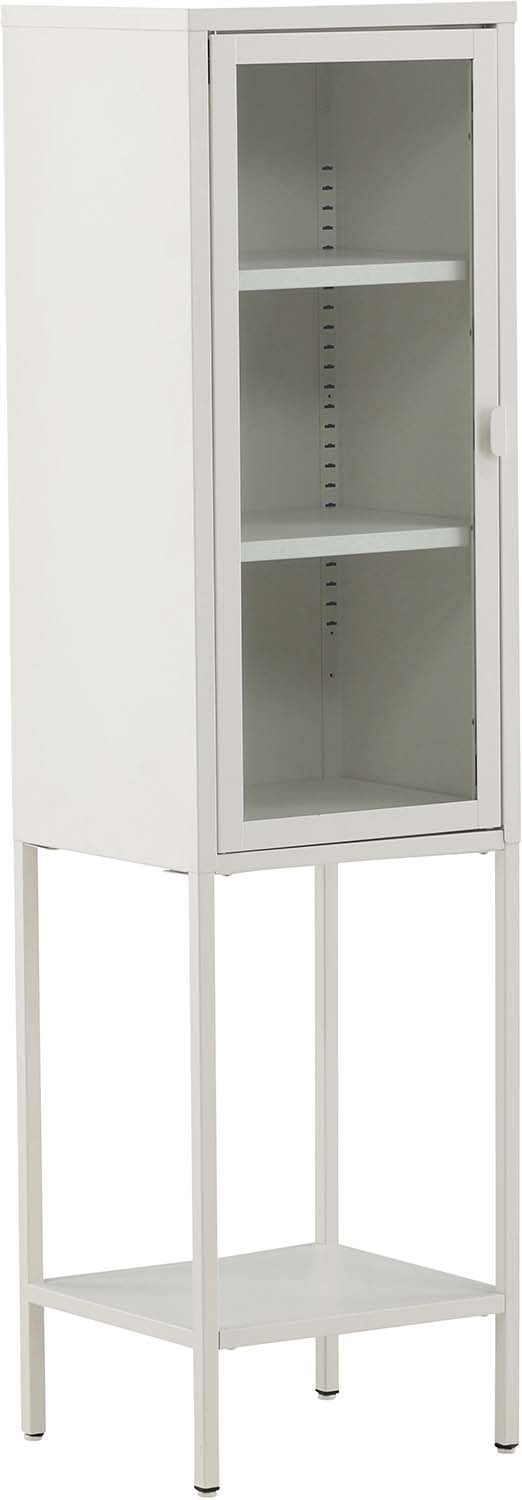 Armoire vitrée avec étagère en acier misha (blanc)