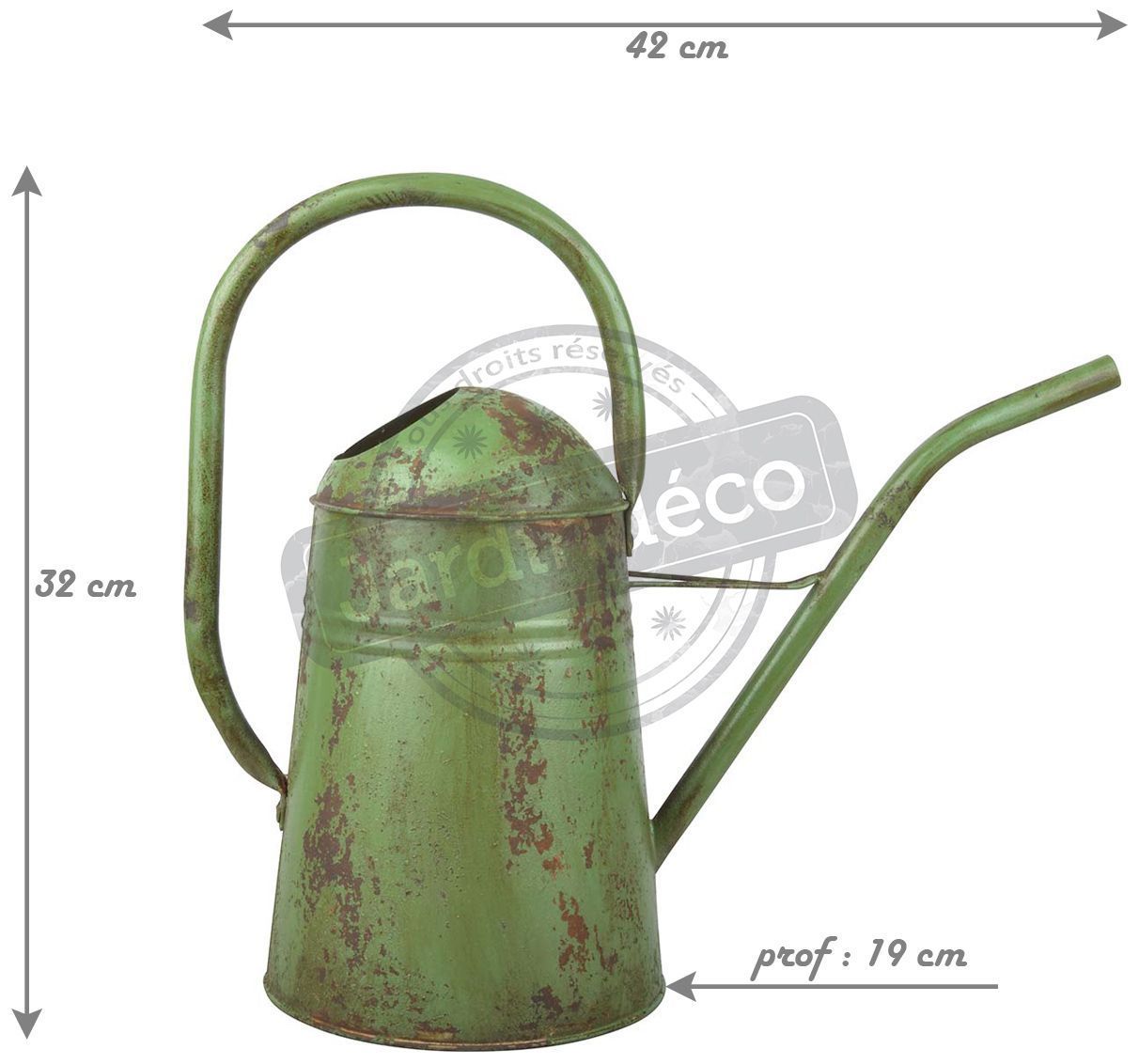Arrosoir vintage en acier galvanisé (vert)