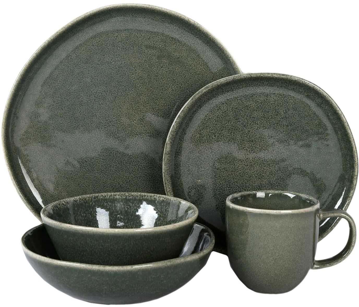 Assiette creuse en grès gris D 17cm - 