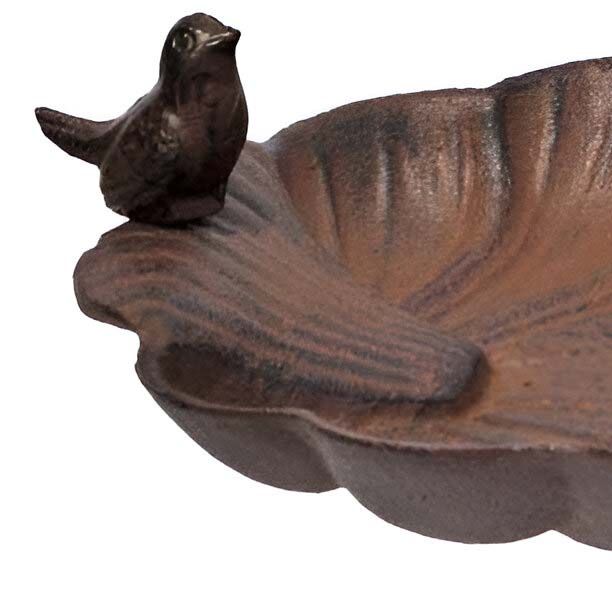 Relaxdays Bain D’Oiseaux En Fonte De Fer - Abreuvoir Vintage Welcome Pour Jardin Et Terrasse, Bronze